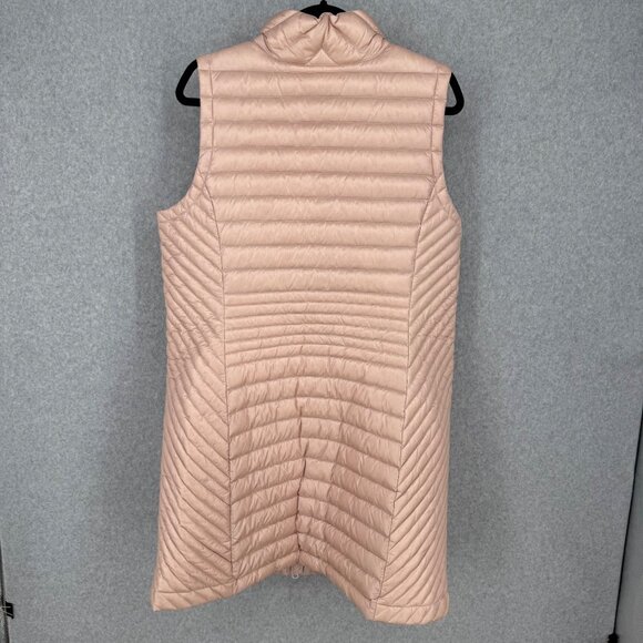Duluth Womens Down Right Long Vest Size L Peach Pink Full Zip Pockets Warm EUC - Picture 4 of 16